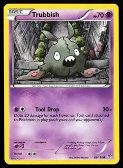 Trubbish 65/135 Black & White Plasma Storm Lightly Played Pokemon Card - Image 1