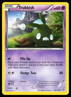 Trubbish 63/135 Black & White Plasma Storm Lightly Played Pokemon Card - Image 1