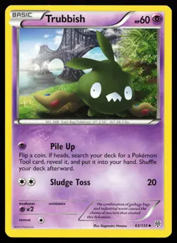 Trubbish 63/135 Black & White Plasma Storm Lightly Played Pokemon Card - Image 1