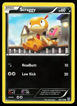 Scraggy 85/135 Black & White Plasma Storm Lightly Played Pokemon Card - Image 1