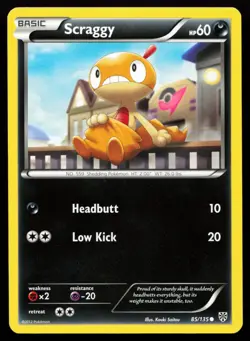 Scraggy 85/135 Black & White Plasma Storm Lightly Played Pokemon Card - Image 1