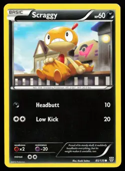 Scraggy 85/135 Black & White Plasma Storm Lightly Played Pokemon Card - Image 1