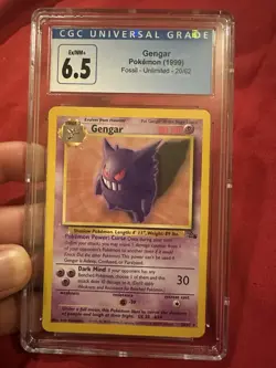 Pokemon Gengar 20/62 Fossil Unlimited Edition Regular Rare Non-Holo Card LP - Image 1