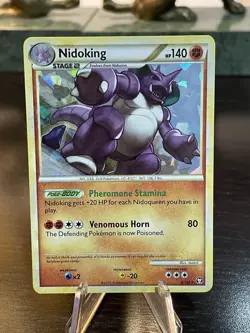 Nidoking 6/102 Cracked Ice Holo Rare Promo HGSS Triumphant Pokemon Card NM/LP - Image 1