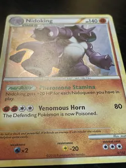 Nidoking 6/102 Cracked Ice Holo Rare Promo HGSS Triumphant Pokemon Card NM/LP - Image 3