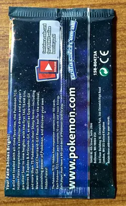 POKEMON HIDDEN FATES Sealed 10-Card BOOSTER PACK (Zapdos Moltres Articuno Art) - Image 2