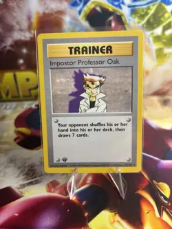 1999 Pokemon Base Set 1st Edition Imposter Professor Oak Trainer Card 73/102 - Image 1