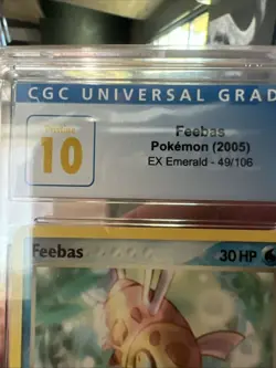 (POP 2) CGC 10 PRISTINE Pokemon Feebas 49/106 EX Emerald 2005 Card - Image 3
