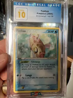 (POP 2) CGC 10 PRISTINE Pokemon Feebas 49/106 EX Emerald 2005 Card - Image 4