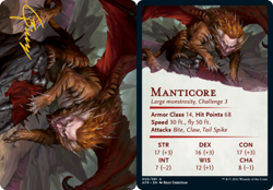 1 x Manticore Art Card -  Gold-Stamped Signature - Art Series: Adventures in the - Image 2