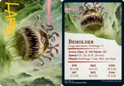 1 x Beholder Art Card -  Gold-Stamped Signature - Art Series: Adventures in the - Image 1