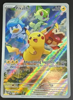 Pikachu SVP 27 Paldea Evolved Black Star Promo Card Pokemon TCG 2023 - Image 1