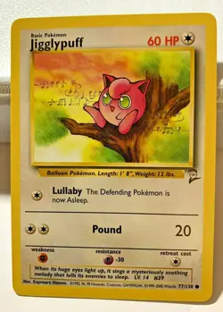 JIGGLYPUFF - Base Set 2 - 77/130 - Common - Pokemon Card - Unlimited - 2000 - NM - Image 3