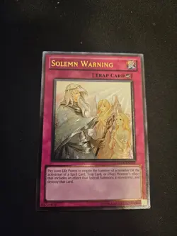 Yu-Gi-Oh! Solemn Warning DREV-EN077 Ultimate Rare Light Played - Image 1