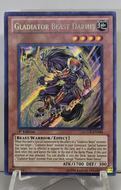 Gladiator Beast Darius LCGX-EN244 Secret Rare 1st Edition Yugioh TCG NM/M - Image 1
