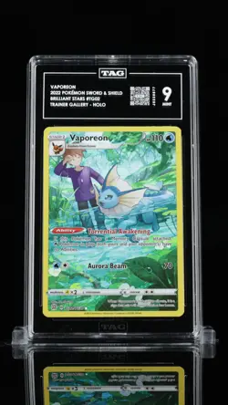 Vaporeon TG02/TG30 Swsh09: Brilliant Stars Trainer Gallery TAG 9 Pokemon Card - Image 1