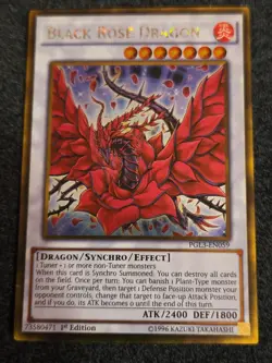 Yu-Gi-Oh! TCG 1x  Black Rose Dragon PGL3-EN059 Gold Rare 1st Edition NM - Image 2
