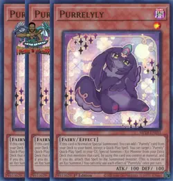 Yugioh! 3x Purrelyly MP24-EN191 Ultra Rare 1st Ed NM - Image 2