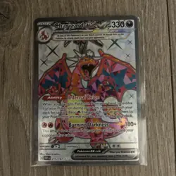 PokÃ©mon TCG Charizard EX 215/197 Obsidian Flames Ultra Rare Full Art Holo Card - Image 1