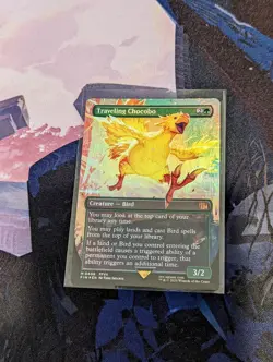 Traveling Chocobo #0406 (Borderless) (FOIL) Unplayed NM MTG Final Fantasy - Image 1