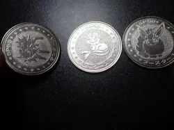 Pokemon Card Meiji Promo Battle Coin x3 Jolteon Flareon Vaporeon #5449 - Image 2
