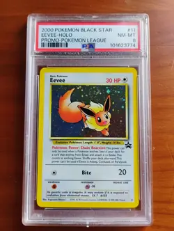 Pokemon Eevee 2000 Black Star Promo #11; PSA 8 - Image 1