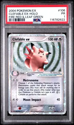 PSA 1 Clefable Holo ex Fire Red & Leaf Green 106/112 2004 Pokemon PR - Image 1