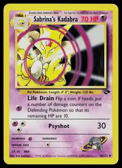 Pokemon Card - Sabrina's Kadabra Gym Challenge 58/132 Uncommon - Image 1