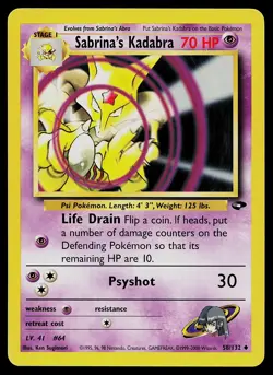 Pokemon Card - Sabrina's Kadabra Gym Challenge 58/132 Uncommon - Image 1