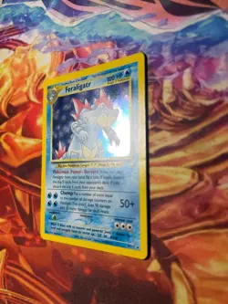 PokÃ©mon TCG Feraligatr Neo Genesis Holo Unlimited Rare Card 4/111 2000 SWIRL - Image 3