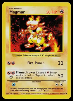 Pokemon Card - Magmar Base Set (Shadowless) 36/102 Uncommon - Image 1