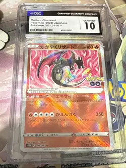 CGC 10 Radiant Charizard Japanese Pokemon GO 011/071 Holo Pokemon Card - Image 1