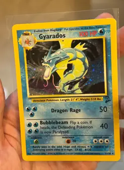 POKEMON TCG Gyarados 007/130 Base Set 2 Holo Card Vintage LP WOTC - Image 1