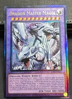 Yugioh Dragon Master Magia RA04-EN055 Prismatic Ultimate PUR 1st NM Blue-Eyes - Image 1