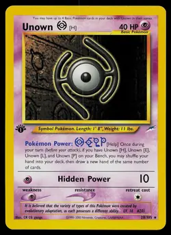 Pokemon Card - Unown [H] Neo Destiny 1st Edition 28/105 Rare - Image 1
