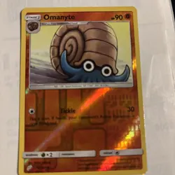 Pokemon TCG Omanyte Card It Has A Snail On It. ? It Says Tickle. - Image 1