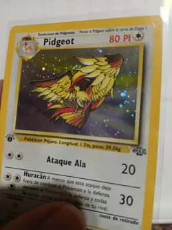 VHTF SPANISH Pokemon TCG Card English 1st edition Jungle Pidgeot 8/64 Holo LP - Image 3