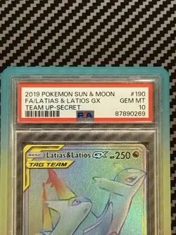 PSA 10 Latias & Latios GX 190/181 Team Up Secret Rainbow Rare Sun & Moon Pokemon - Image 3