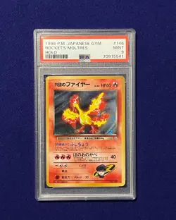 PSA 9 Rockets Moltres #146 Japanese Gym 1 1998 Pokemon MINT - Image 1