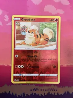Pokemon Card Growlithe Fusion Strike Reverse Holo 032/264 Near Mint - Image 3