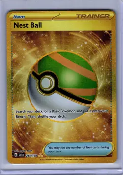 Pokémon TCG Nest Ball Scarlet & Violet Base Set Gold Rare Trainer Card 255/198 - Image 3