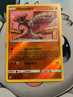 Pokemon Card TCG - Hitmonlee - Sun Moon Team Up - 73/181 - Reverse Holo Uncommon - Image 1