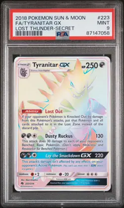 Pokemon Card - PSA 9 Tyranitar GX S&M Rainbow Lost Thunder Secret Rare 223/214 - Image 3