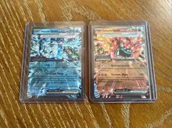 Hearthflame & Wellspring Mask Ogerpon EX 040 & 064 Stamped Pokemon Cards NM - Image 1