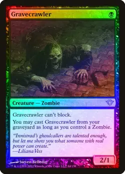 Gravecrawler FOIL Dark Ascension HEAVILY PLD Black Rare MAGIC MTG CARD ABUGames - Image 1