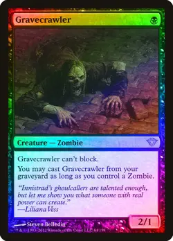 Gravecrawler FOIL Dark Ascension HEAVILY PLD Black Rare MAGIC MTG CARD ABUGames - Image 2