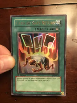 Yugioh Card of Safe Return (LON-029) Ultra Rare, 1st Edition NA English Vintage - Image 5