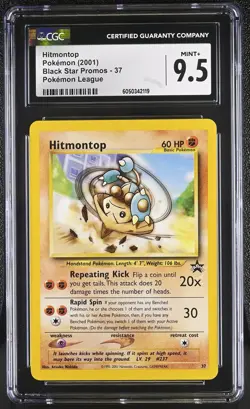 CGC 9.5 MINT+ Hitmontop 2001 Black Star Promos 37 Pokemon Card psa - Image 3