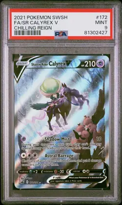 Pokemon Shadow Rider Calyrex V Full Art 172/198 PSA 9 ENG Chilling Reign 2021 - Image 1