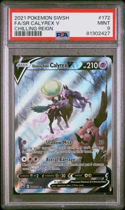 Pokemon Shadow Rider Calyrex V Full Art 172/198 PSA 9 ENG Chilling Reign 2021 - Image 3